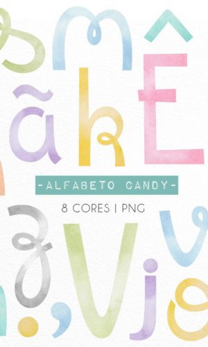 Kit Digital - Alfabeto Cute Aquarela (cod. 0312)