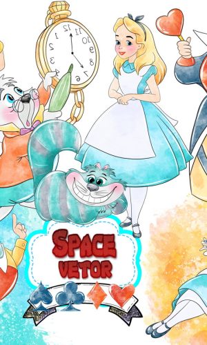 Alice no Pais. Aquarela Kit Digital Compre 1 Leve 3