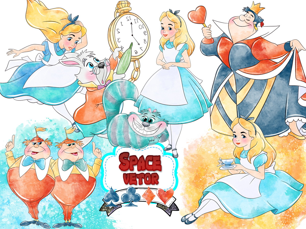 Alice no Pais. Aquarela Kit Digital Compre 1 Leve 3