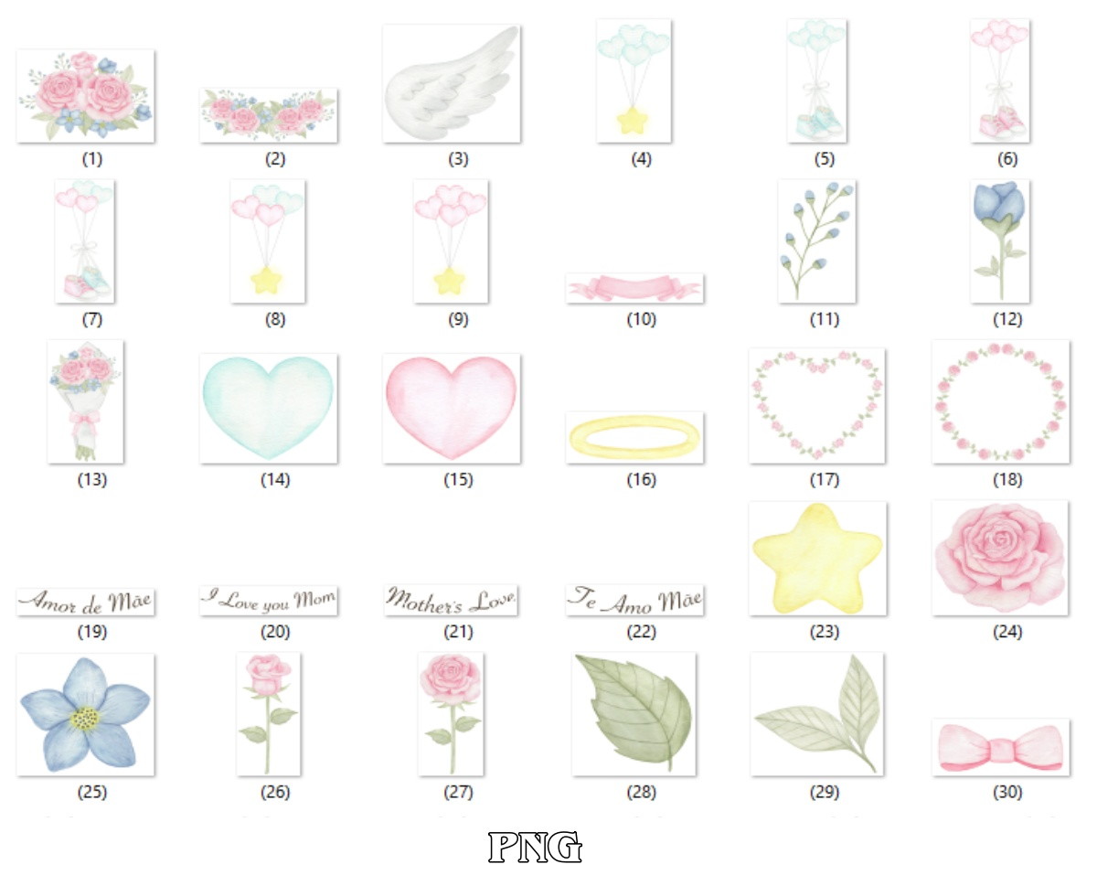 Kit Digital Amor de Mães Aquarela - Imagem 5