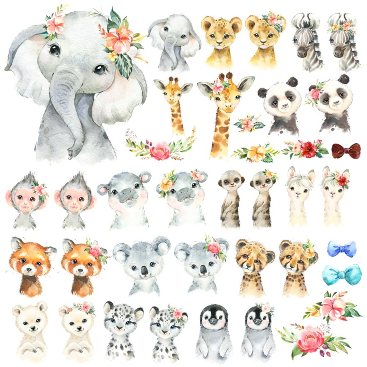 Kit Digital - Animais Da África Aquarela - Imagem 2
