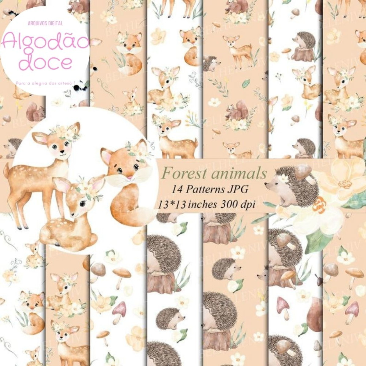 Kit Digital Animais do Bosque #629 - Imagem 2