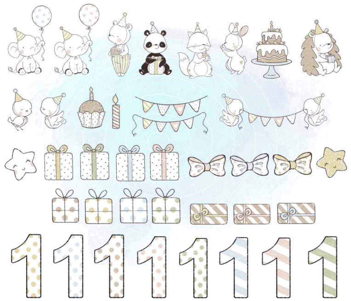 Kit Digital - Aniversário Aquarela (cod. 0290) - Imagem 2