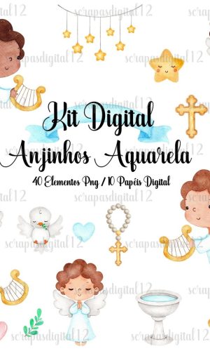 Kit Digital - Anjinhos Aquarela