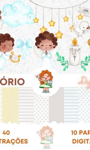 Kit Digital Anjinhos Aquarela