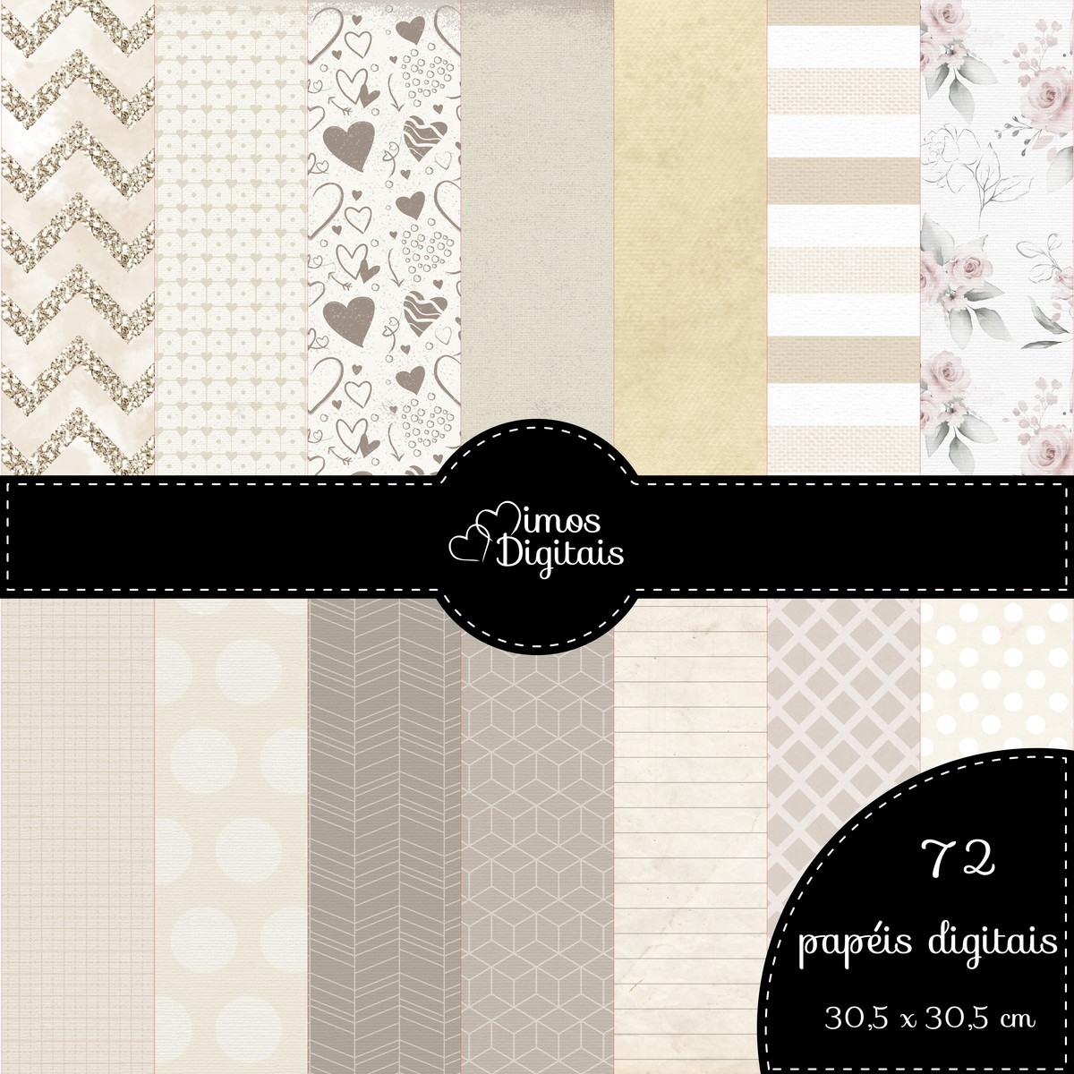Kit Digital Aquarela Bege - Imagem 3