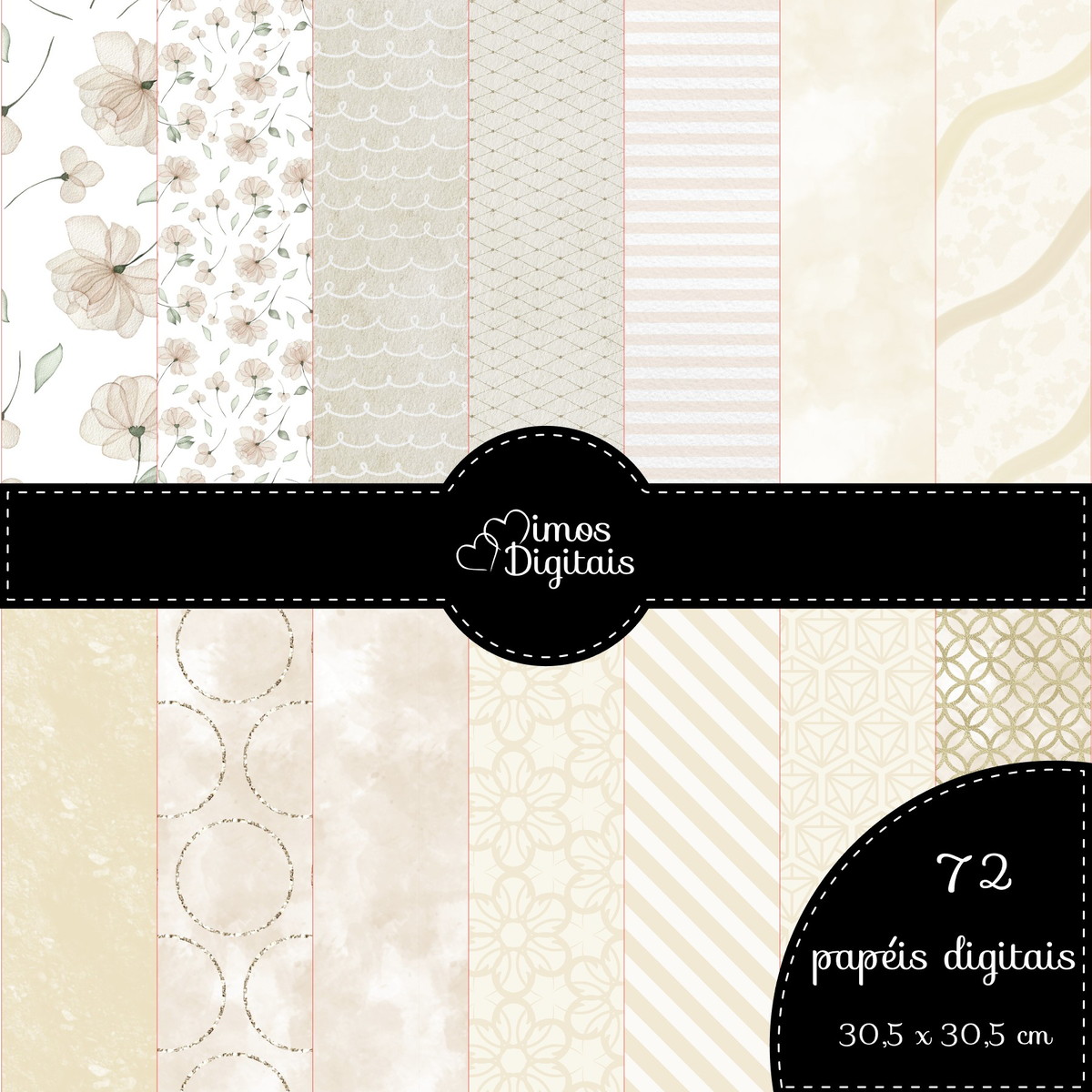 Kit Digital Aquarela Bege - Imagem 2
