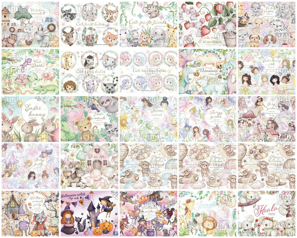 Kit Digital Aquarela Combo 86 Kits - Imagem 3