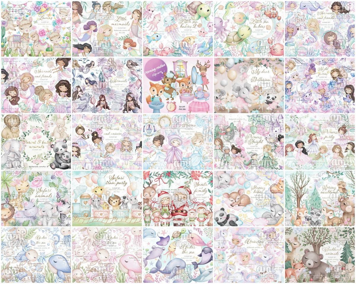 Kit Digital Aquarela Combo 86 Kits - Imagem 4