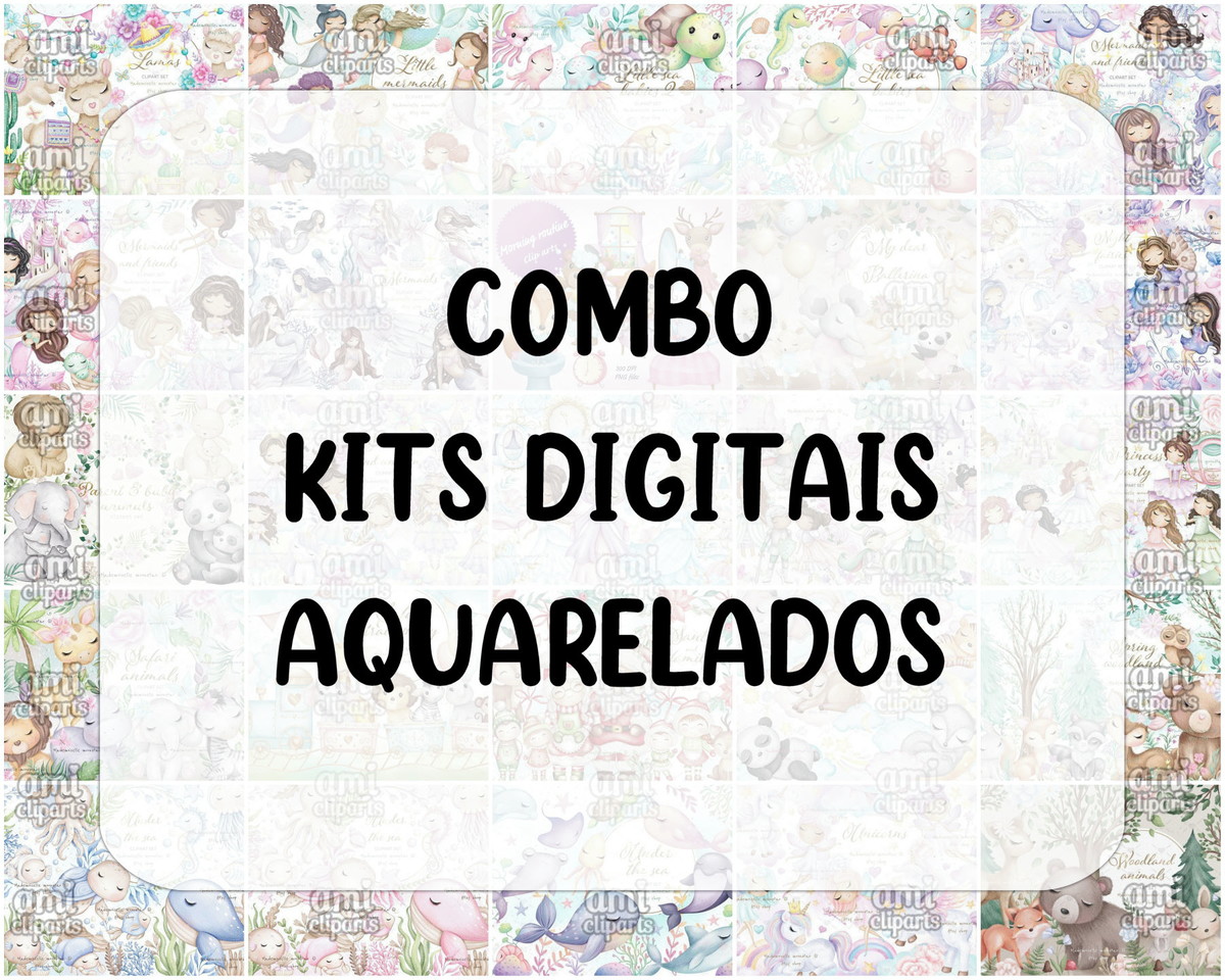 Kit Digital Aquarela Combo 86 Kits