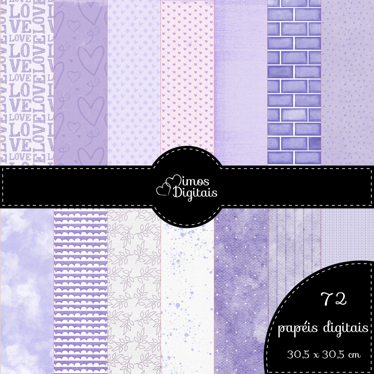 Kit Digital Aquarela Lilás - Imagem 2