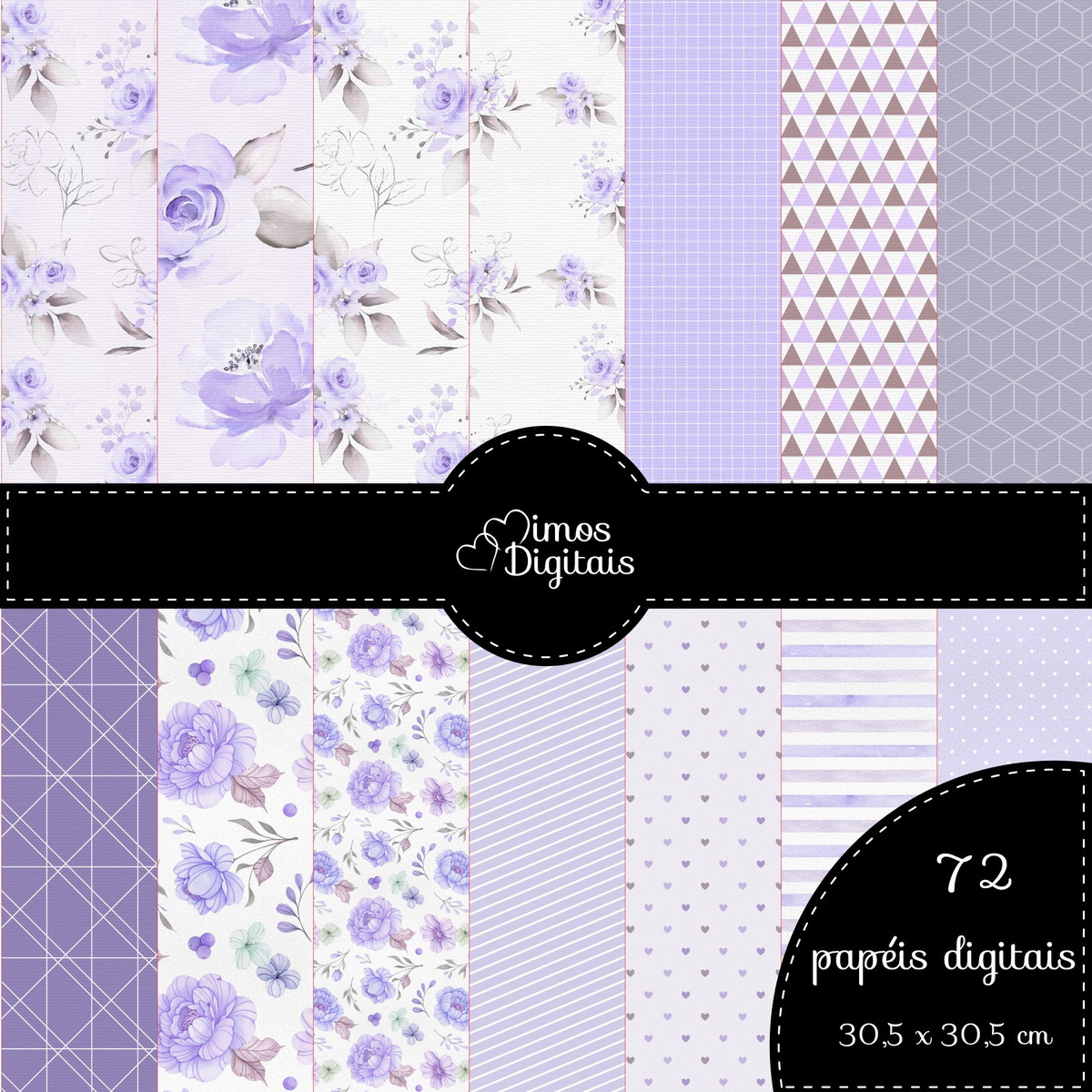 Kit Digital Aquarela Lilás - Imagem 5