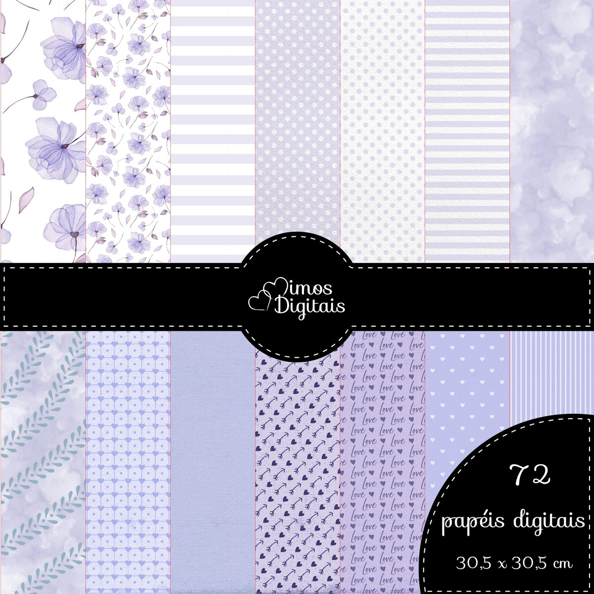 Kit Digital Aquarela Lilás - Imagem 3