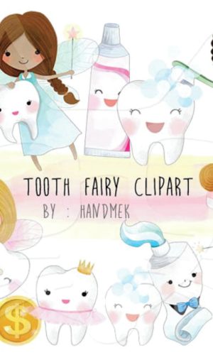 Kit digital aquarelado Dentista, fadinha do dente