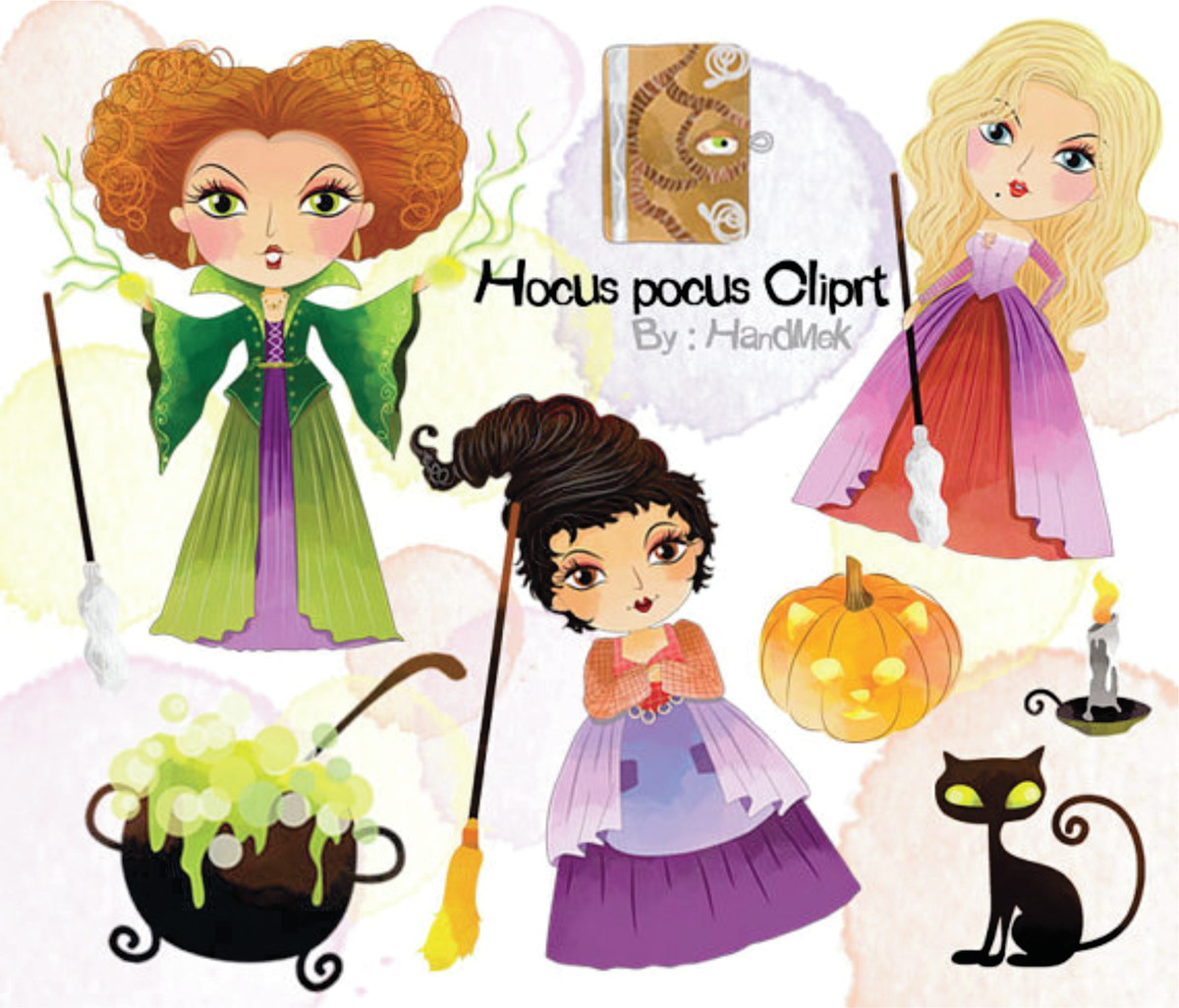 Kit digital aquarelado filme Abracadabra