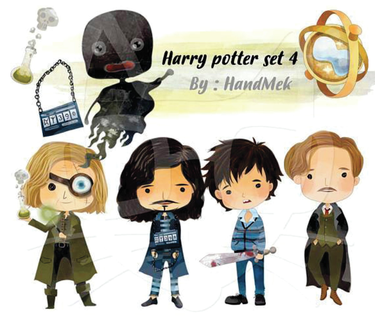 Kit digital aquarelado Harry Poter 05
