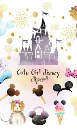 Kit digital aquarelado menina fashion disney