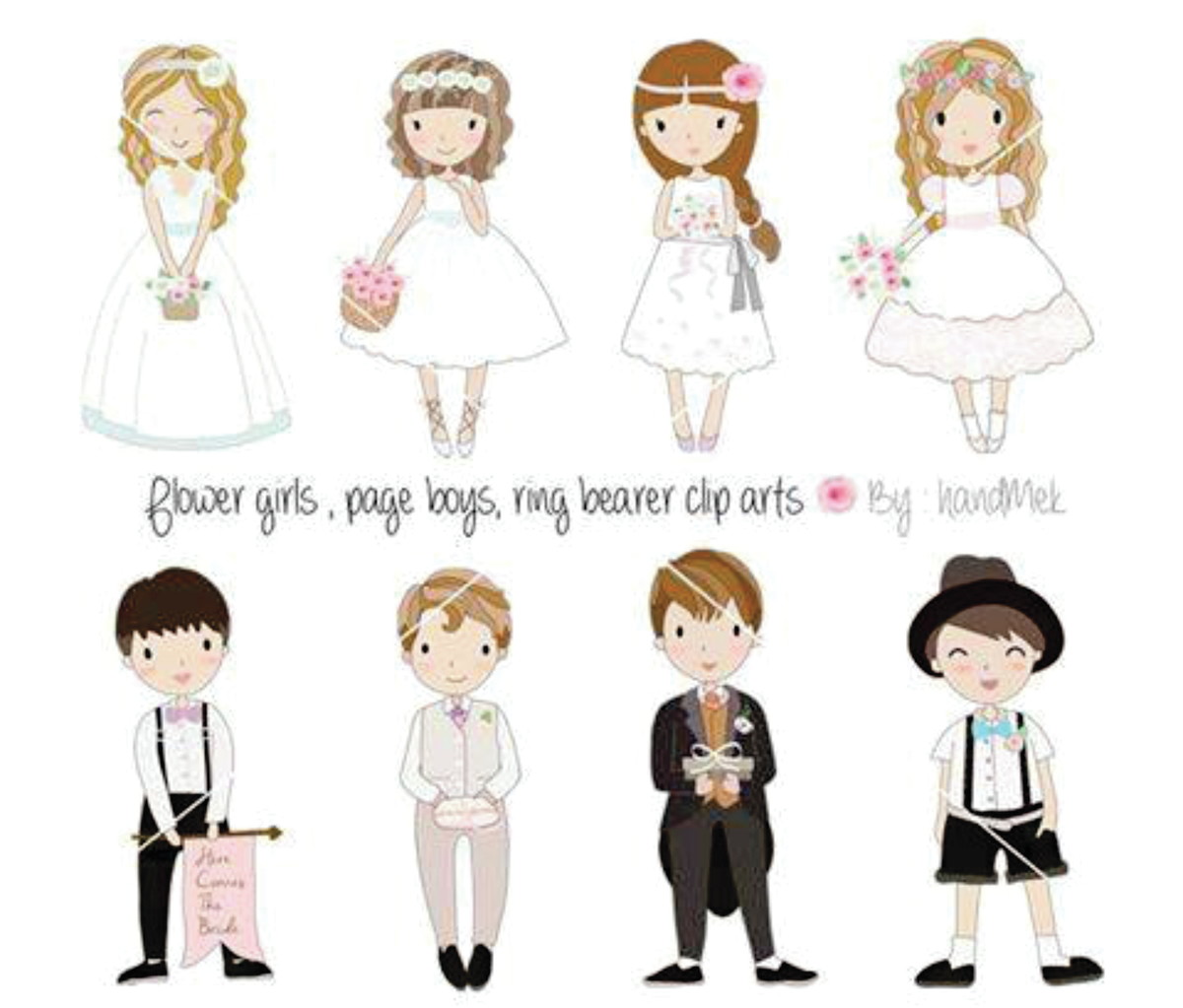 Kit digital aquarelado noiva e noivo