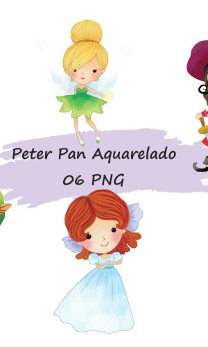 Kit digital aquarelado Peter Pan fofo