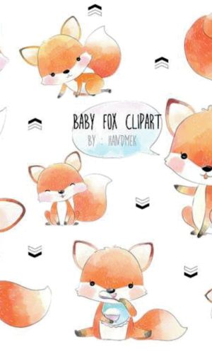 Kit digital aquarelado raposinha