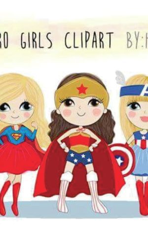 Kit digital aquarelado Super Heroínas 02