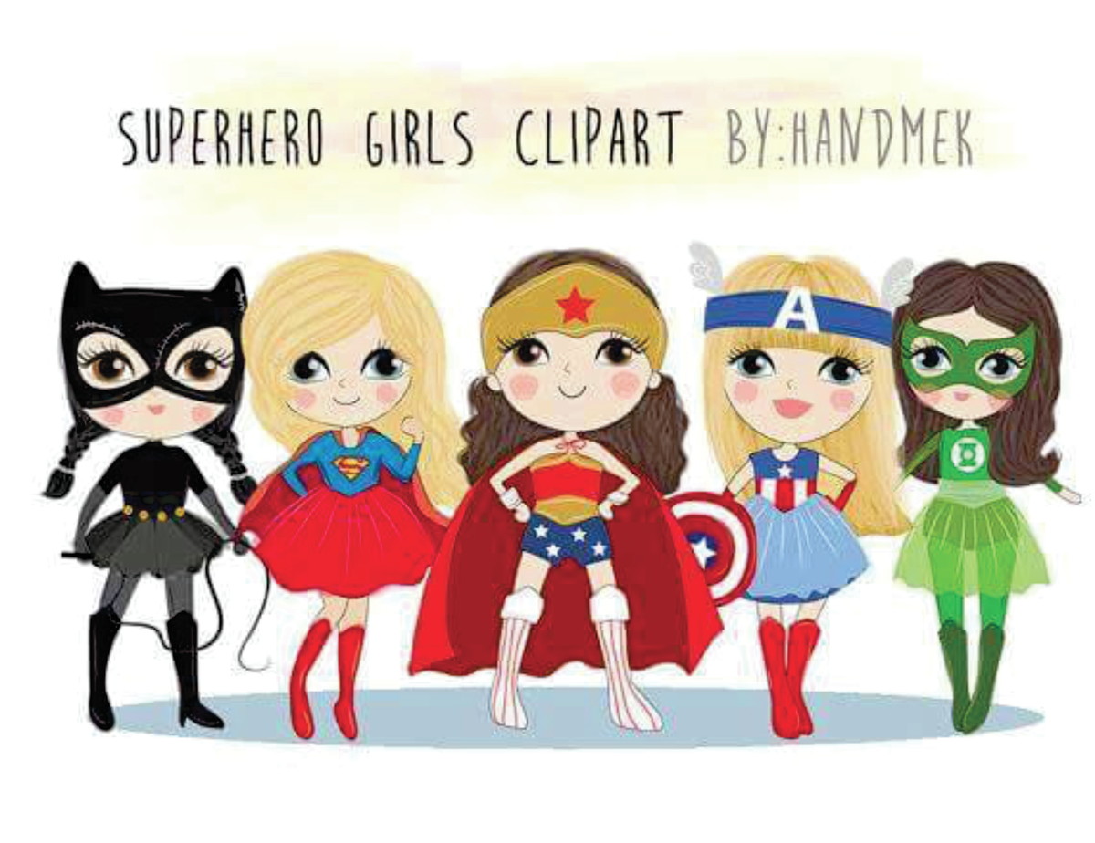 Kit digital aquarelado Super Heroínas 02
