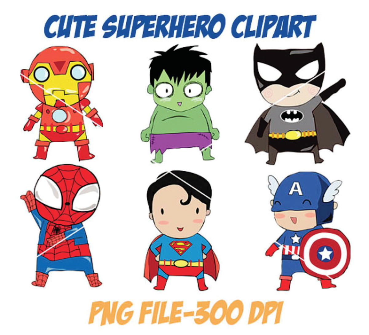 Kit digital aquarelado Super Heróis 02