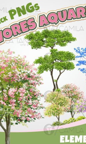 Kit Digital Arvores Aquarela 2 (pague 1 Leve 3)