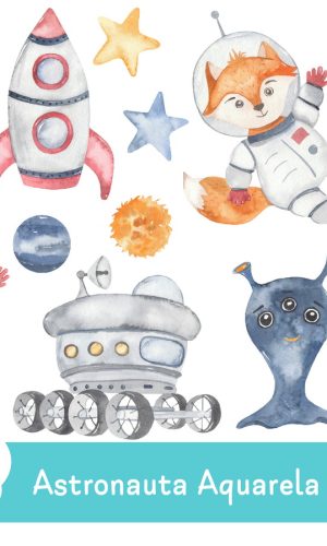Kit Digital - Astronauta Aquarela 15