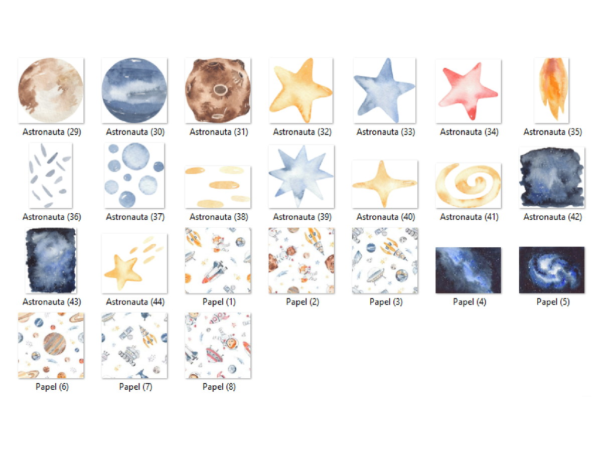 Kit Digital - Astronauta Aquarela 15 - Imagem 3