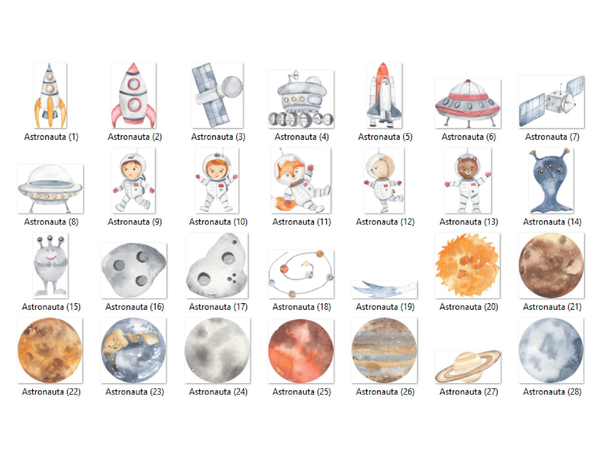 Kit Digital - Astronauta Aquarela 15 - Imagem 2