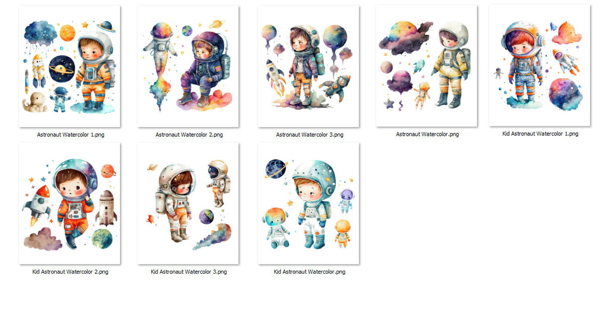 Kit Digital Astronautas Aquarela - Imagem 3