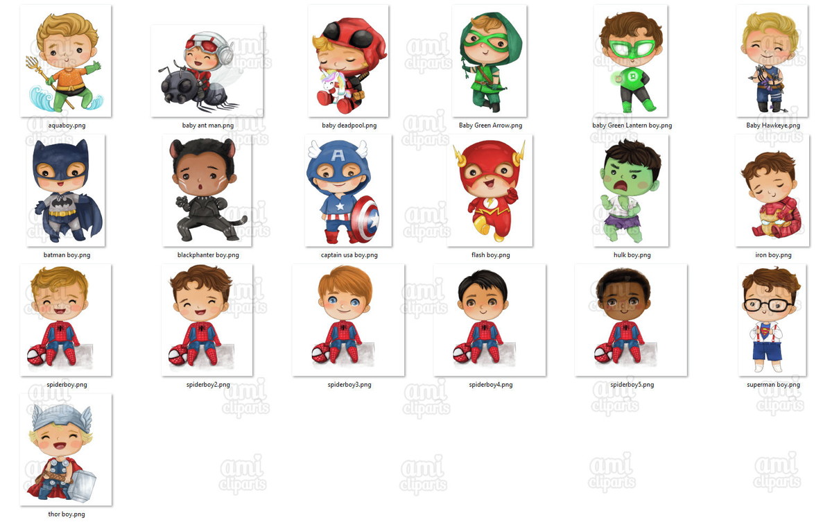 Kit Digital Baby Super Herois Aquarela - Imagem 2
