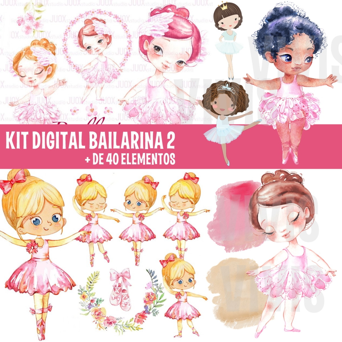 KIT DIGITAL BAILARINA - AQUARELA 2