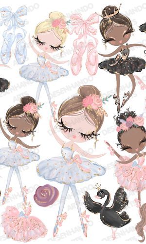 Kit Digital Bailarinas Aquarela