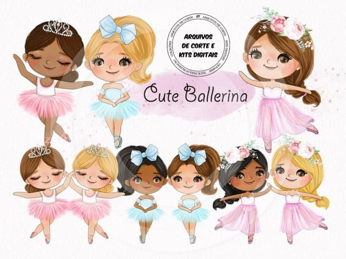 #088 Kit Digital Bailarinas Aquarela
