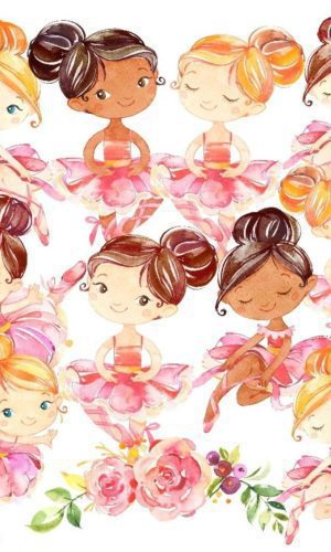 Kit Digital Bailarinas Aquarela Rosa 668