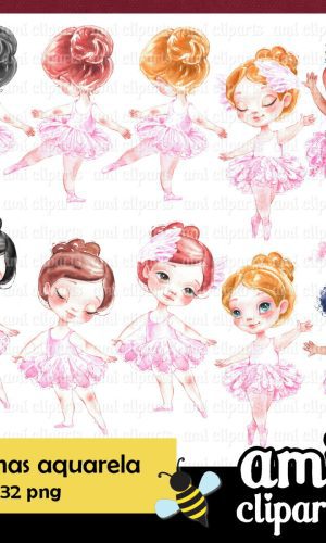 Kit Digital Bailarinas Aquarela