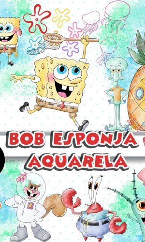 Kit Digital Bob Esponja Aquarela 02