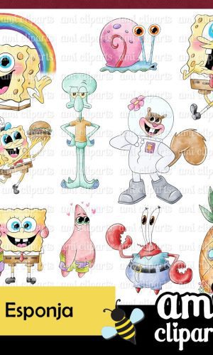 Kit digital Bob Esponja aquarela
