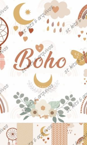 Kit Digital Boho em Aquarela