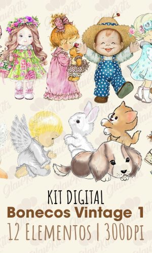 Kit Digital Bonecos Vintage 1