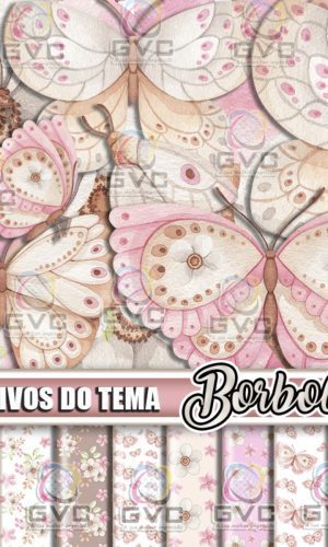 Kit Digital Borboleta Aquarela