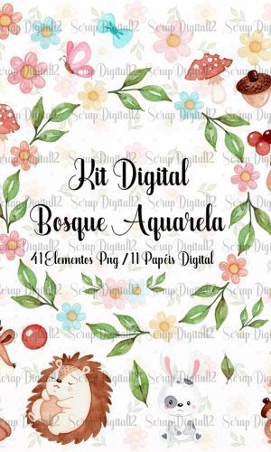 Kit Digital - Bosque Aquarela 2