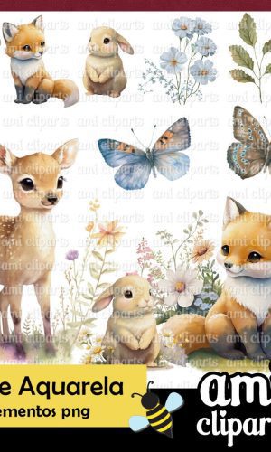 Kit Digital Bosque Aquarela