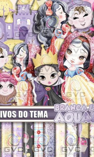 Kit Digital Branca De Neve Aquarela