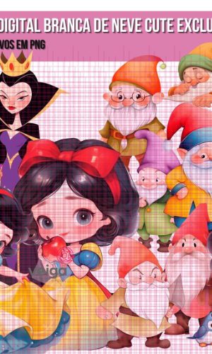 Kit Digital Branca de Neve Aquarela Exclusivo