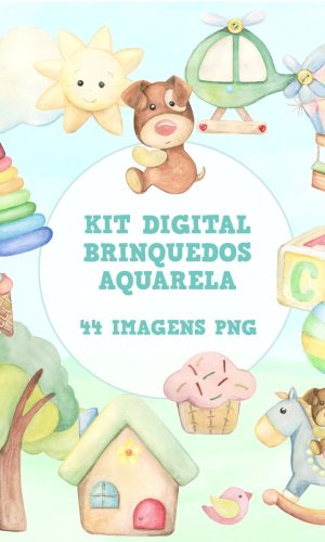 Kit Digital Brinquedos Aquarela #310#