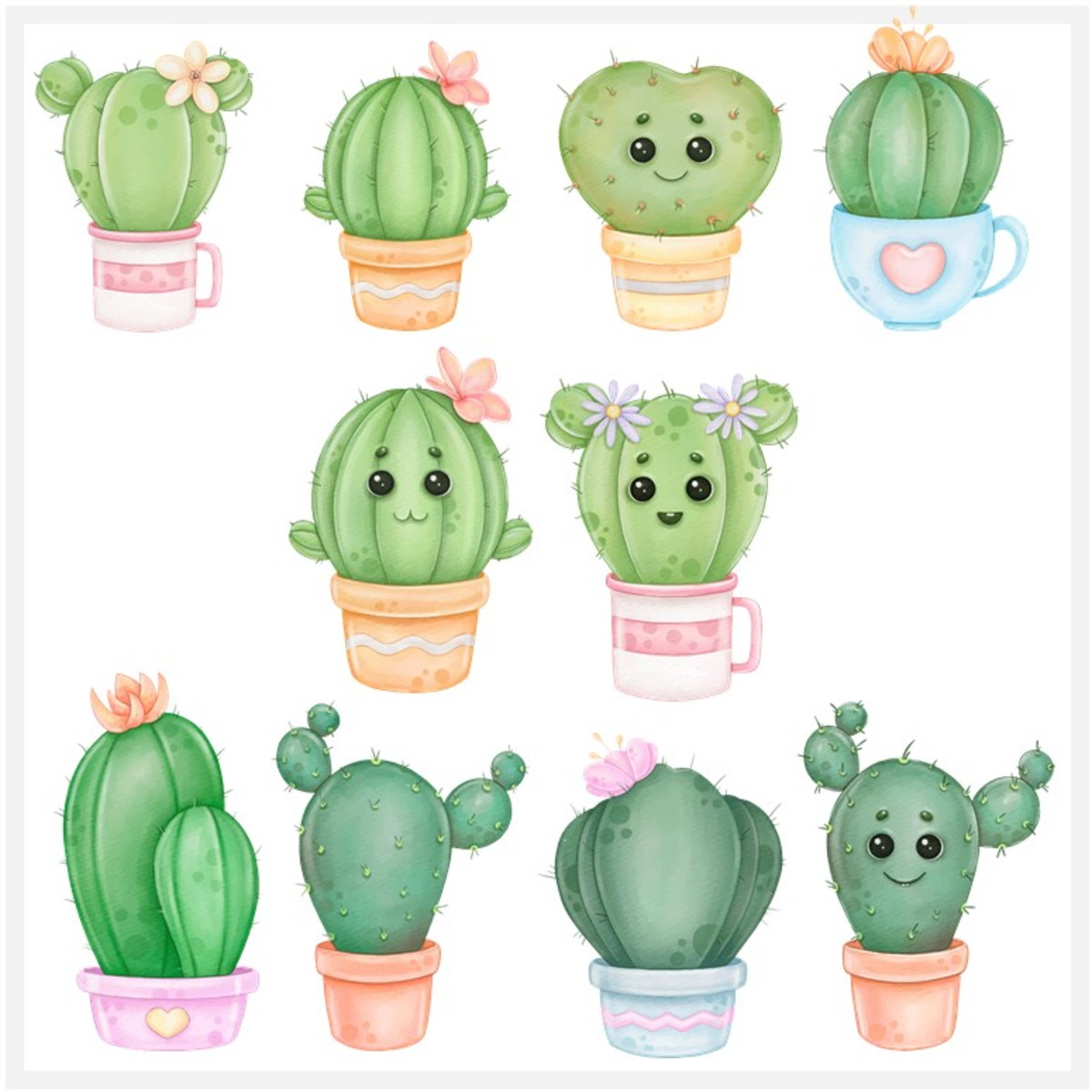 Kit Digital - Cactos Aquarela - Imagem 2