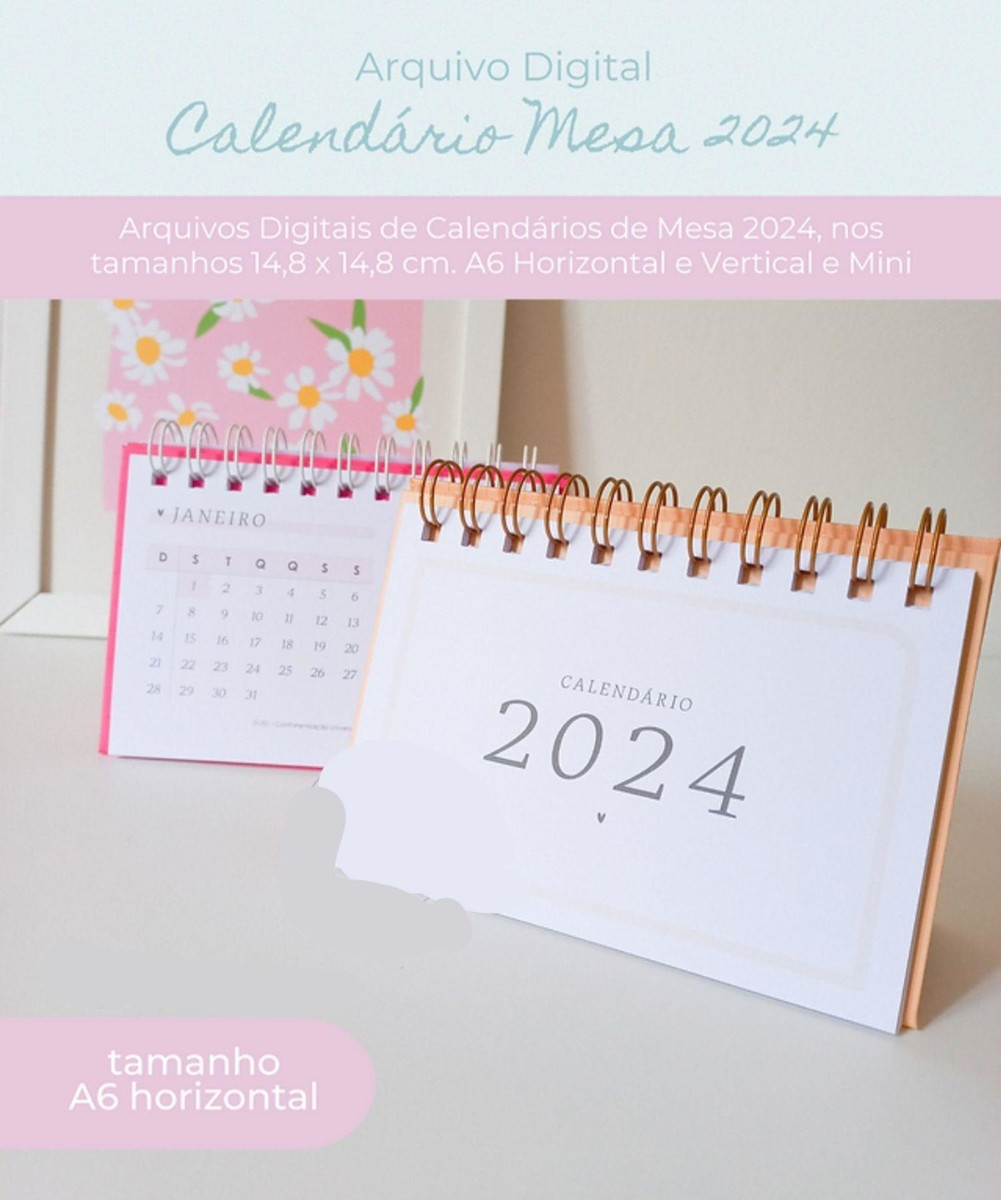 Kit Digital Calendário de Mesa 2024 - Imagem 4